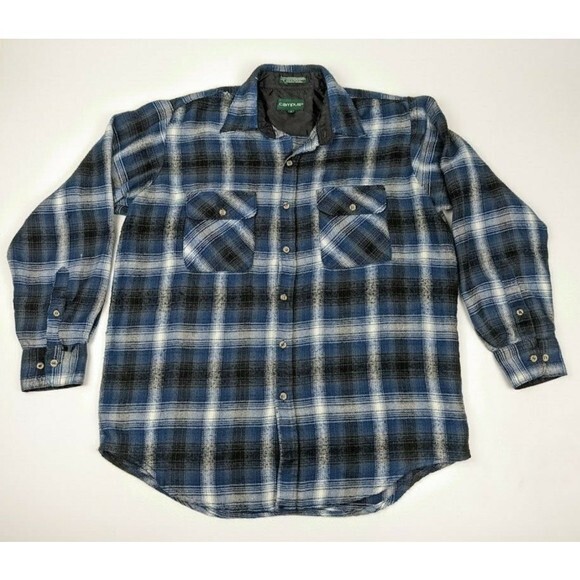 Vintage CAMPUS‎ Flannel Button Down Plaid Shirt Grunge Holes - Picture 1 of 9